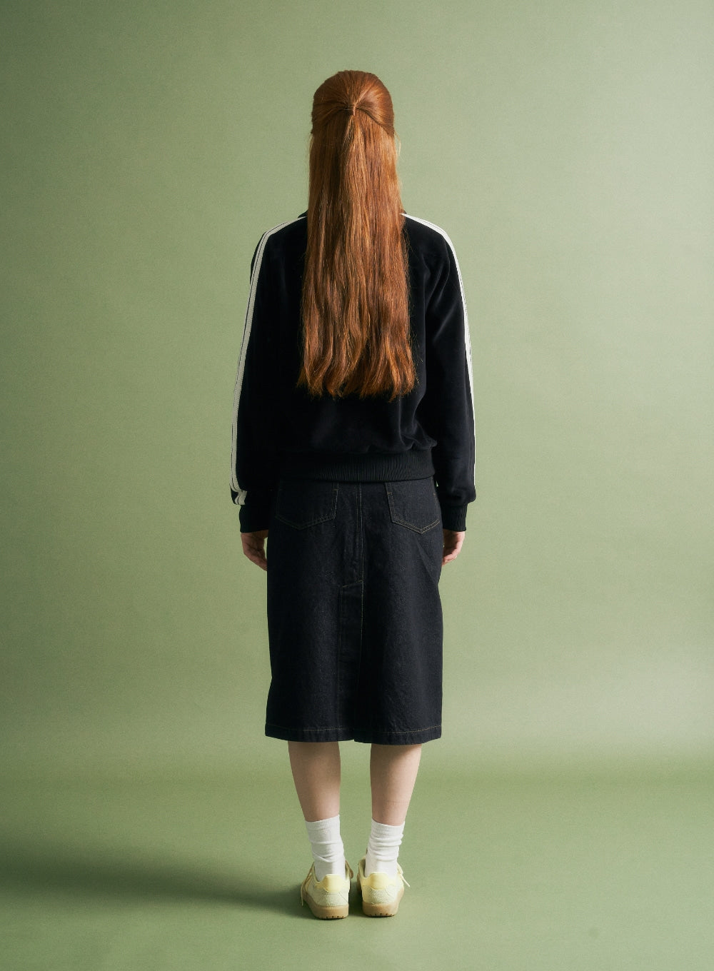 [satur] (W) Lawton Velour Collar Jacket - Black