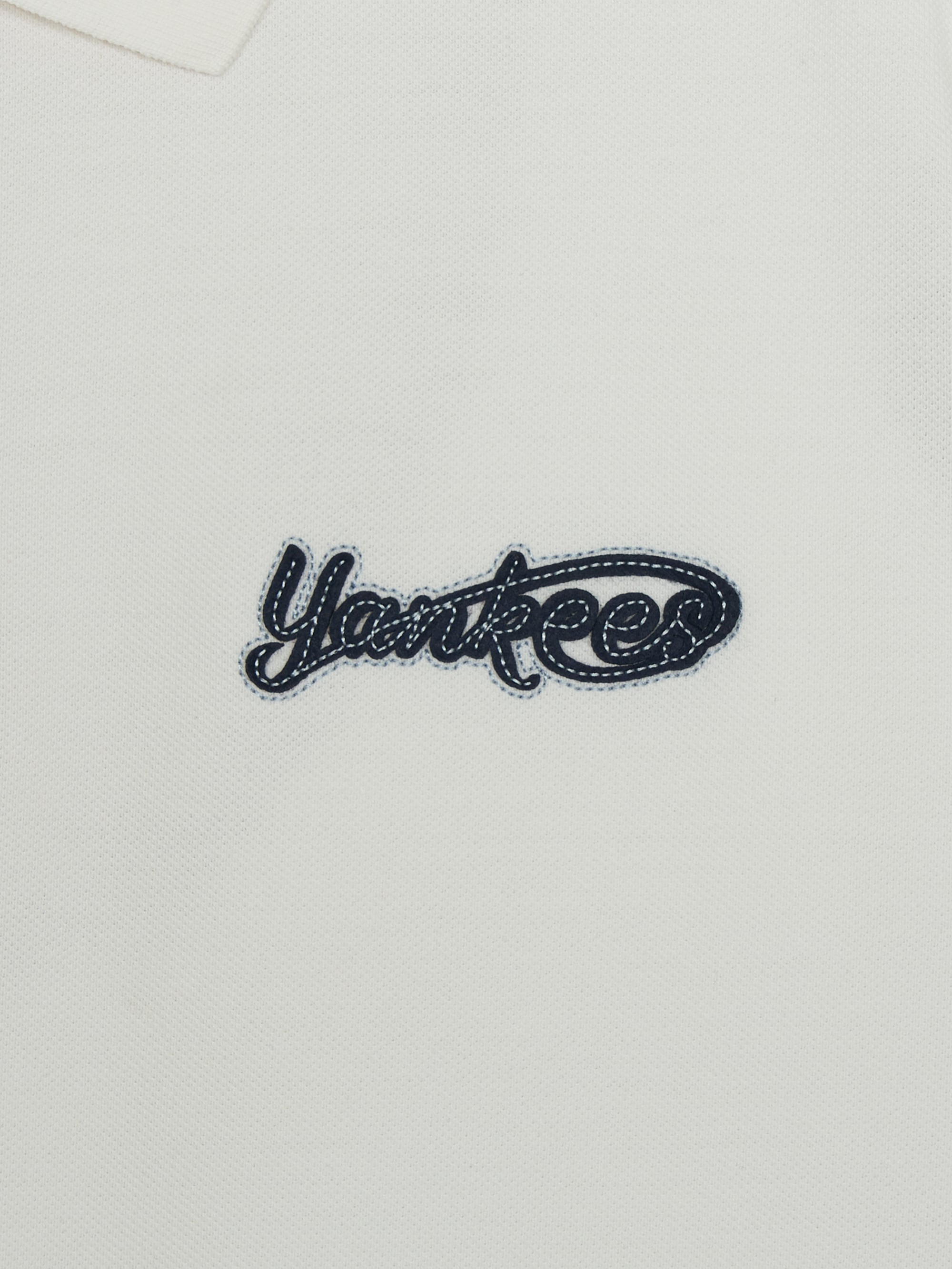 MLB Korea Varsity Small Cursive Over Fit Polo T-Shirts