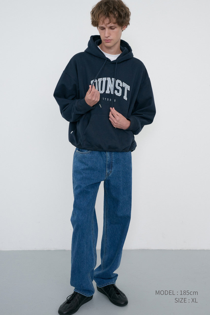 Dunst Unisex Arch Logo Hoodie French Navy