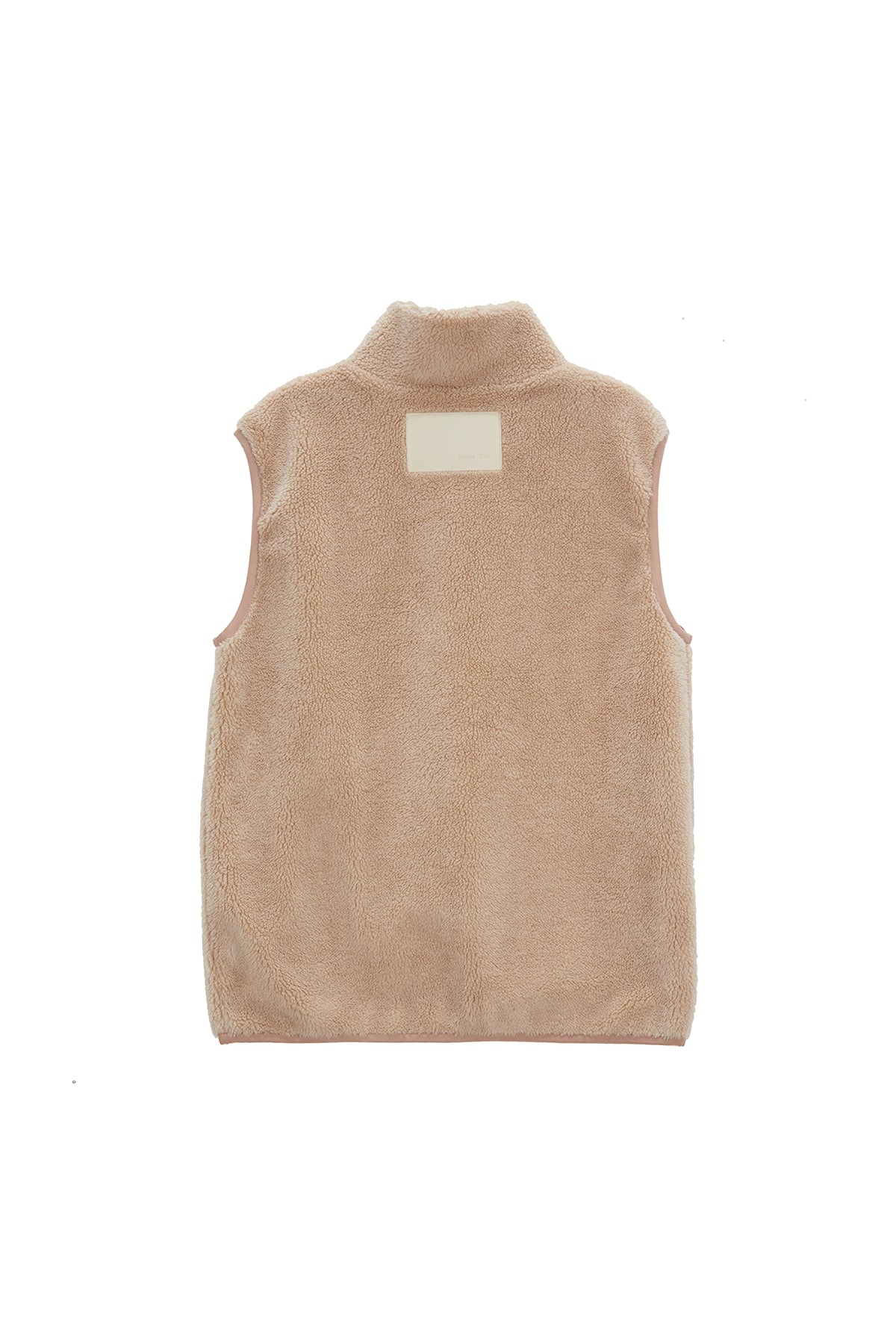 Matinkim Round Pocket Fleece Vest In Beige