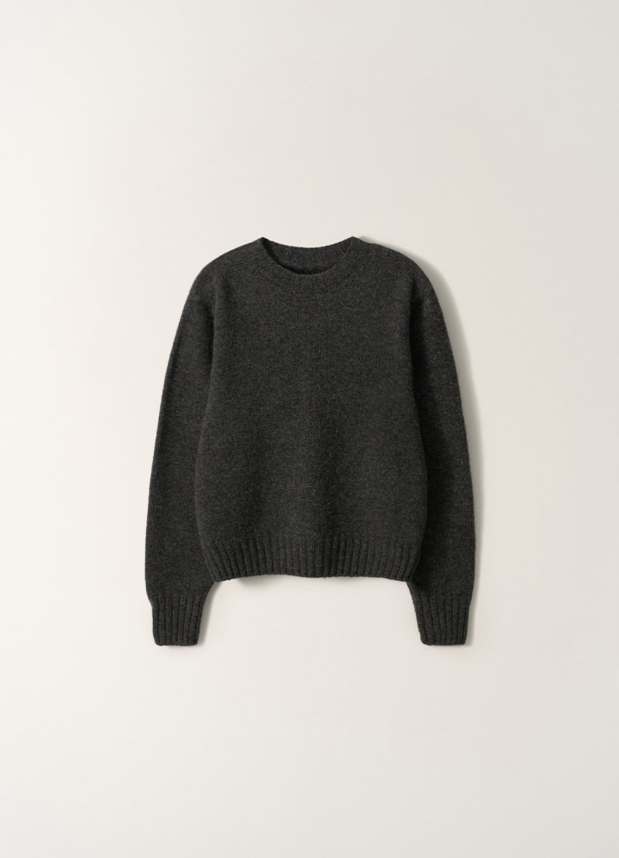 Nothing Written Bunny Wool Pullover Knit (Deep Charcoal)
