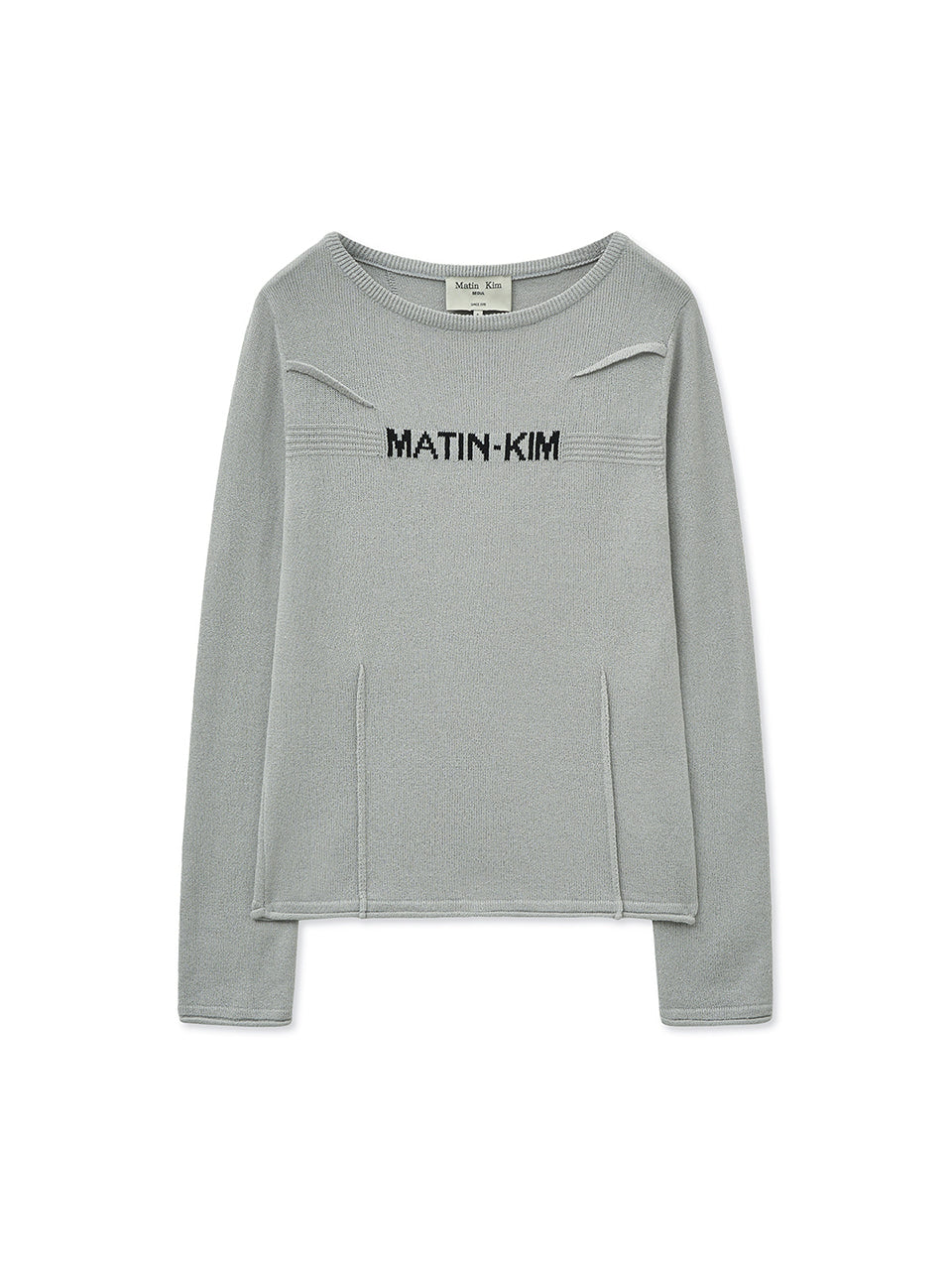Matinkim Glitter Slim Logo Knit Top IN Light Grey