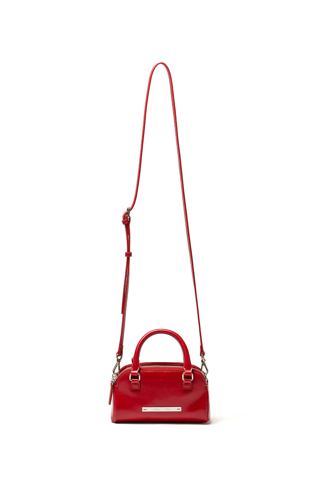 [matinkim] DOUBLE ZIPPER MINI CROSS BAG IN RED