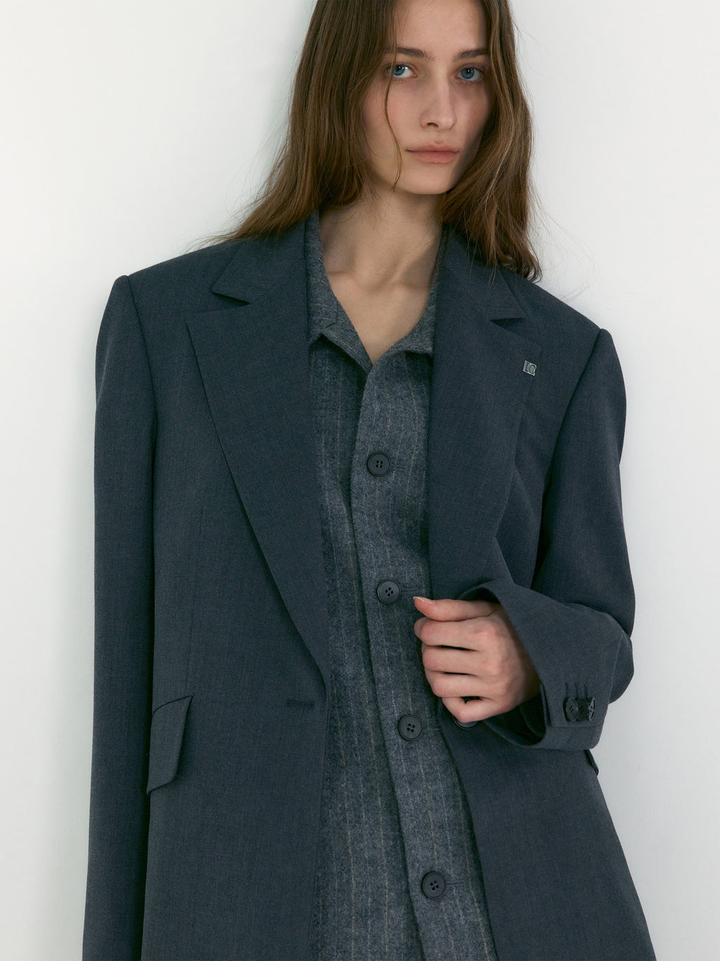 [low_classic] Oversized Classic Blazer
Melange Grey