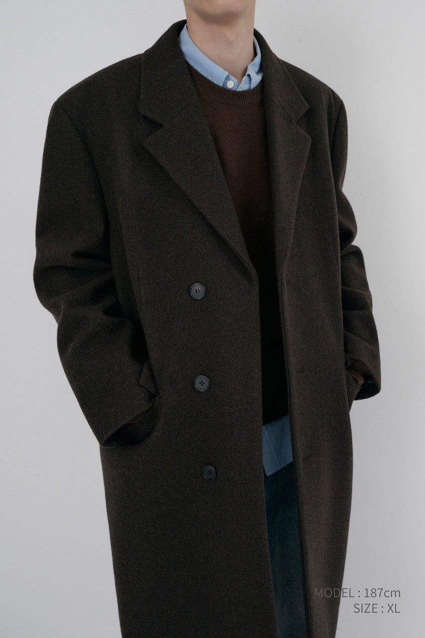 Dunst Unisex Boxy Tailored Coat Deep Brown