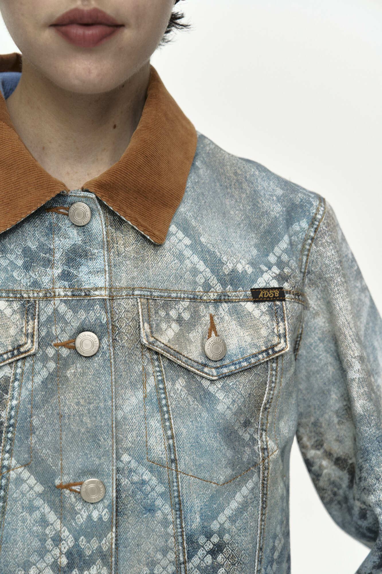 Andersson Bell Python Fade Denim Printed Jacket