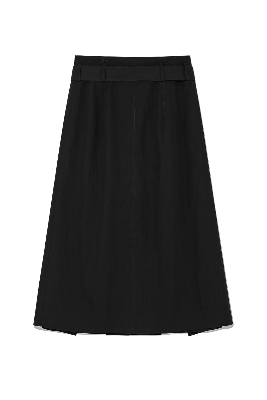 [matinkim] A LINE PLEATS BELTED SKIRT IN BLACK