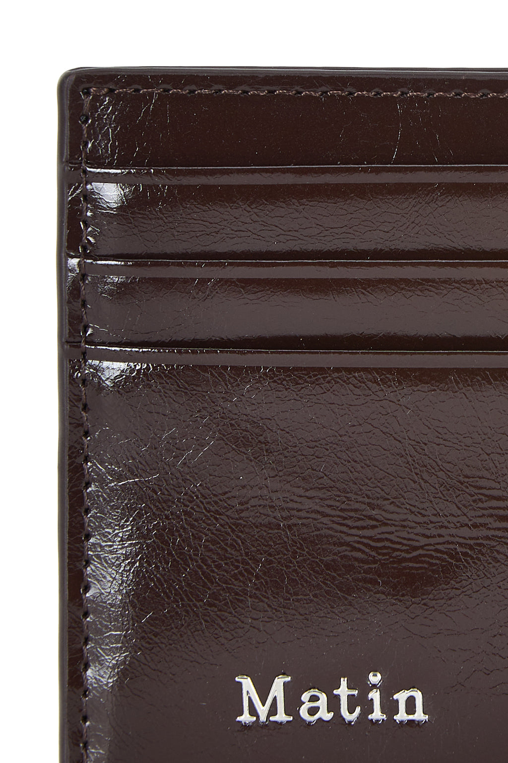 Matinkim Matin Kim Steel Logo Card Wallet IN Brown