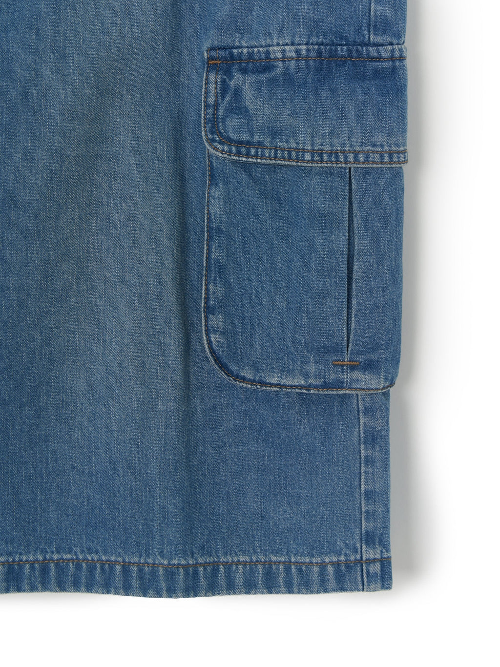 [mlb korea] Men's Varsity Vintage Slub Cargo Denim Bermuda Pants