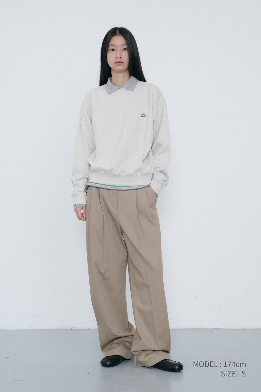 Dunst Unisex Dunst Logo Crease Sweatshirt Oatmeal Melange