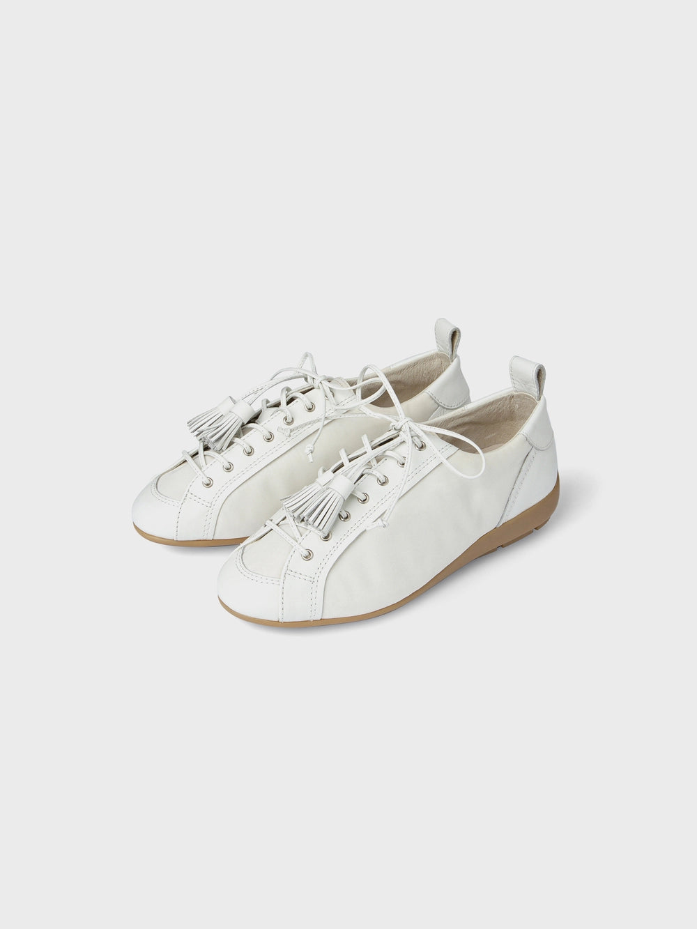 EENK Tassel Lace-Up Flats - Ivory