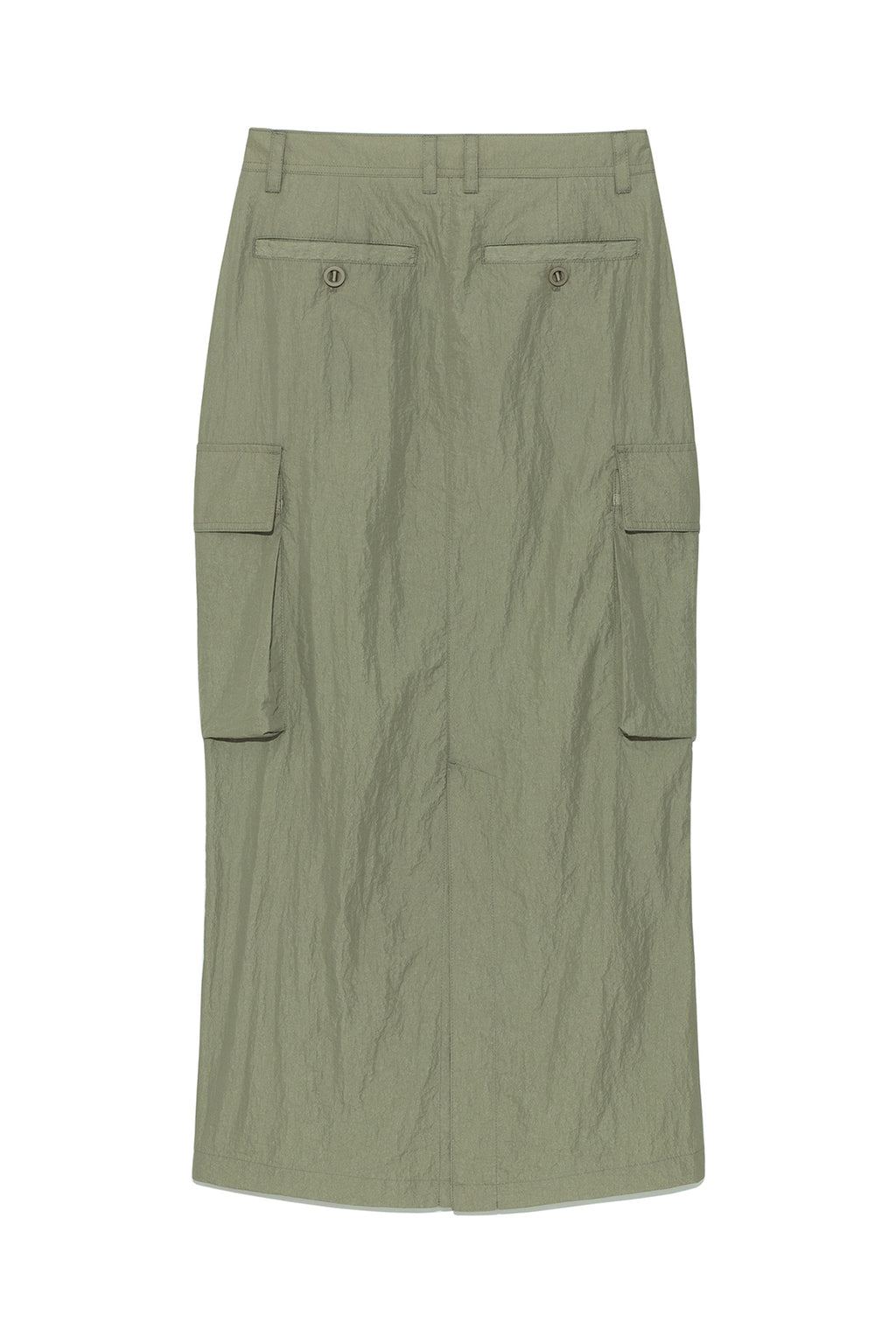 [matinkim] STRING NYLON CARGO SKIRT IN KHAKI