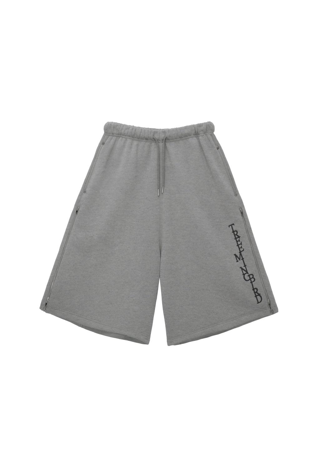 Treemingbird Zipper Finishing Sweat Bermuda Pants Melange Gray