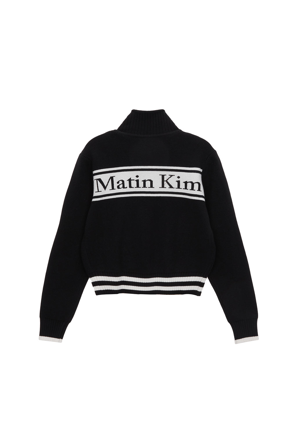 Matinkim Spell Point Stripe Knit Cardigan IN Black
