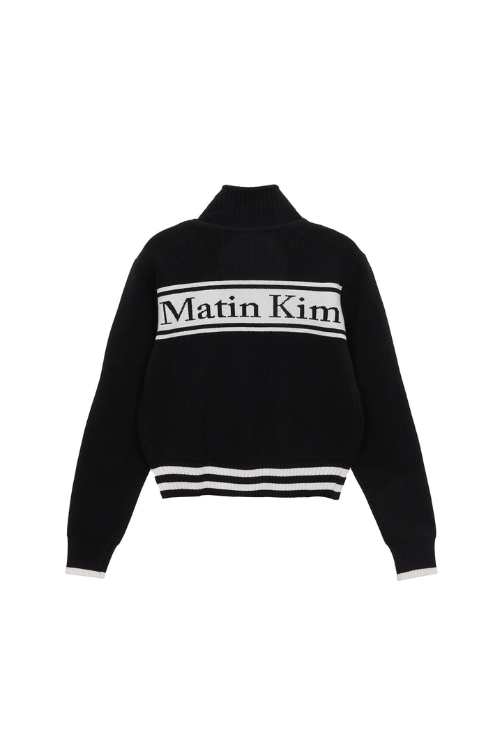 Matinkim Spell Point Stripe Knit Cardigan IN Black