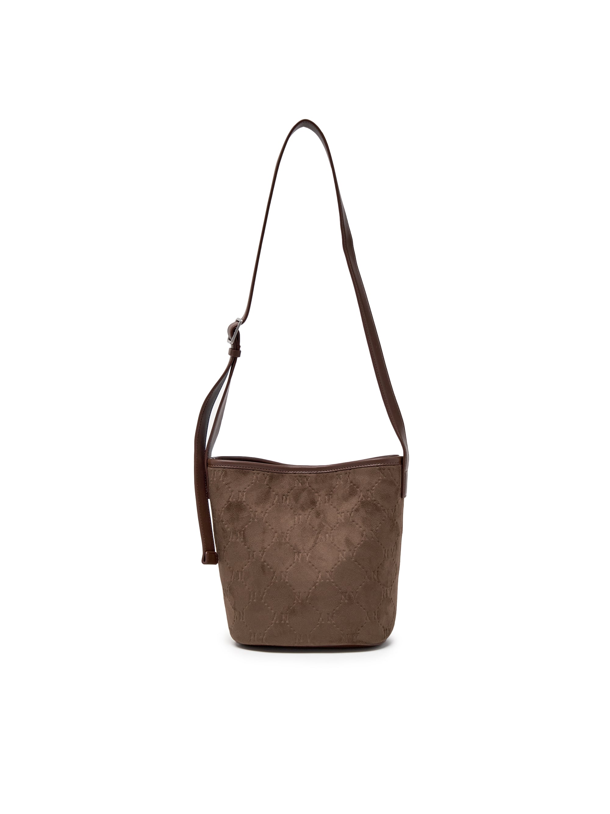 MLB Korea Monogram Suede Bucket Bag