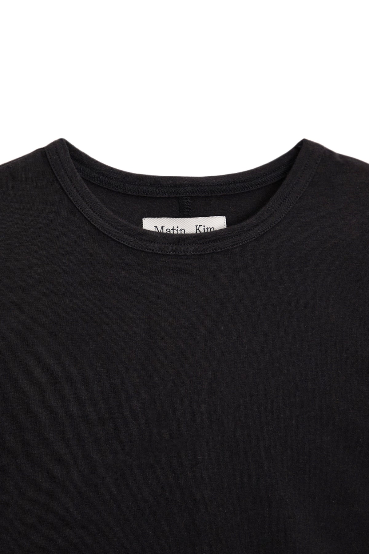 [matinkim] MINI LABEL SHIRRING TOP IN BLACK