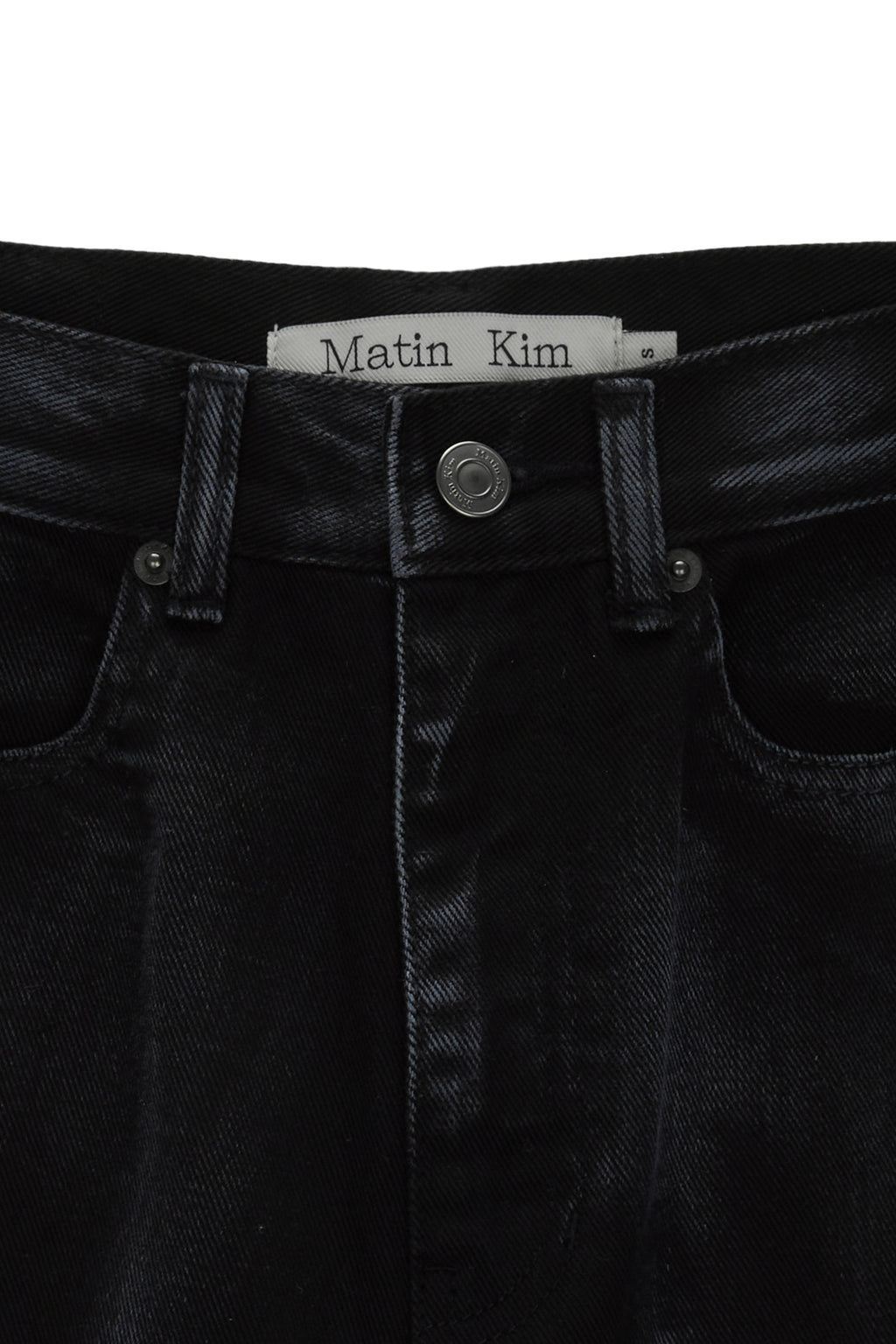 [matinkim] LINE POINT PAINTING DENIM PANTS IN BLACK