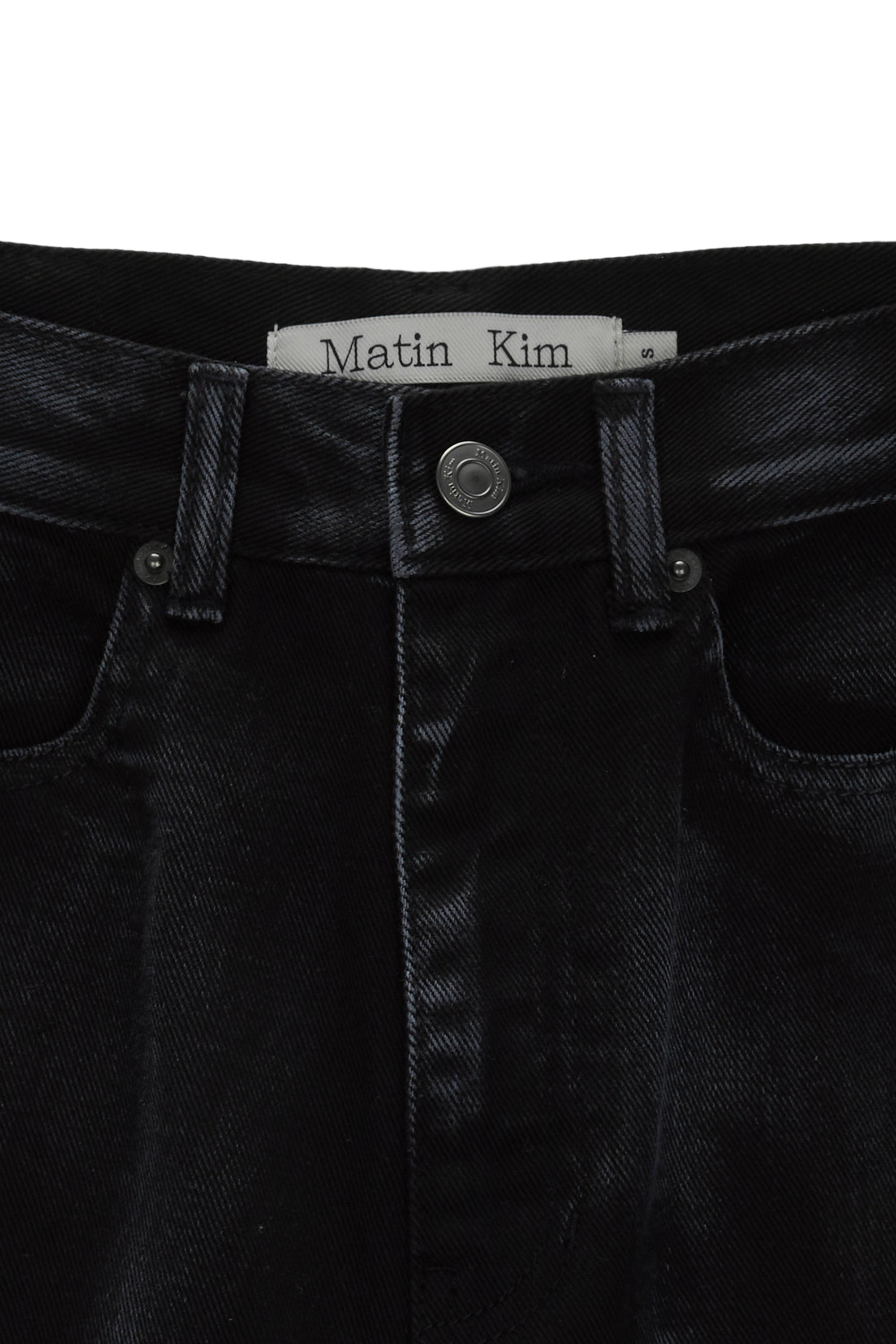 [matinkim] LINE POINT PAINTING DENIM PANTS IN BLACK