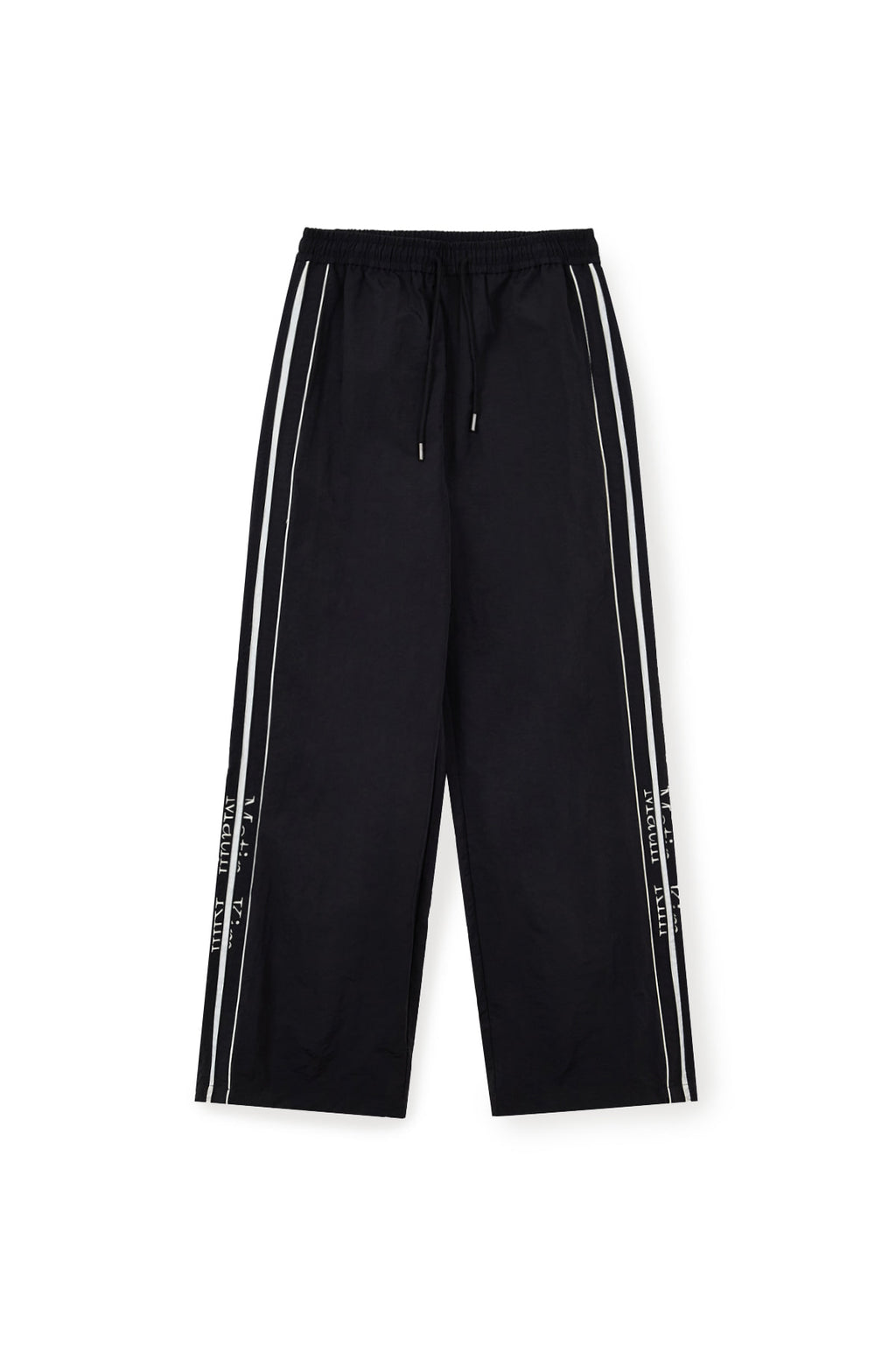[matinkim] SIDE LOGO WIDE TRACK PANTS IN BLACK