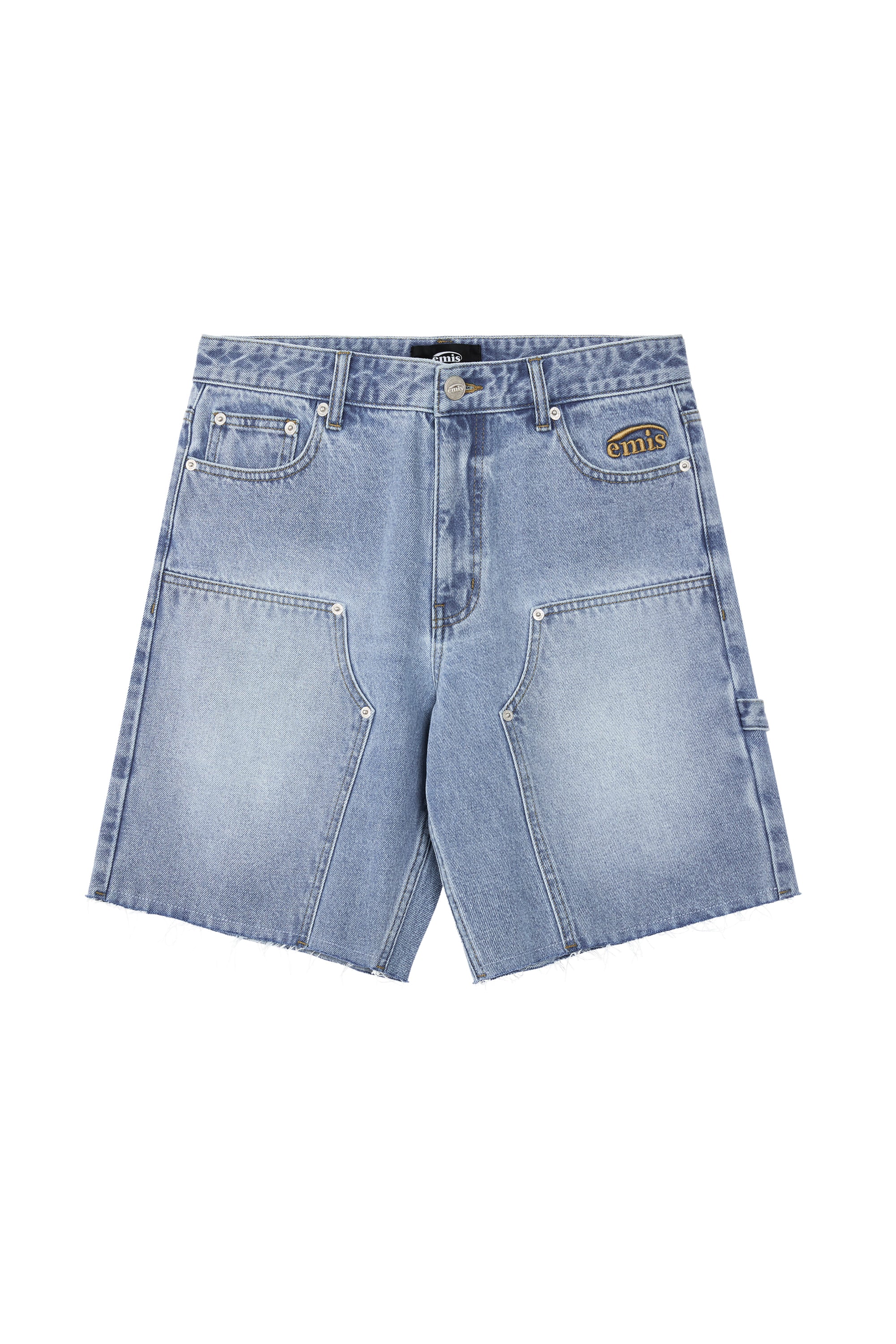 FRAYED EDGE DENIM SHORTS-LIGHT BLUE
