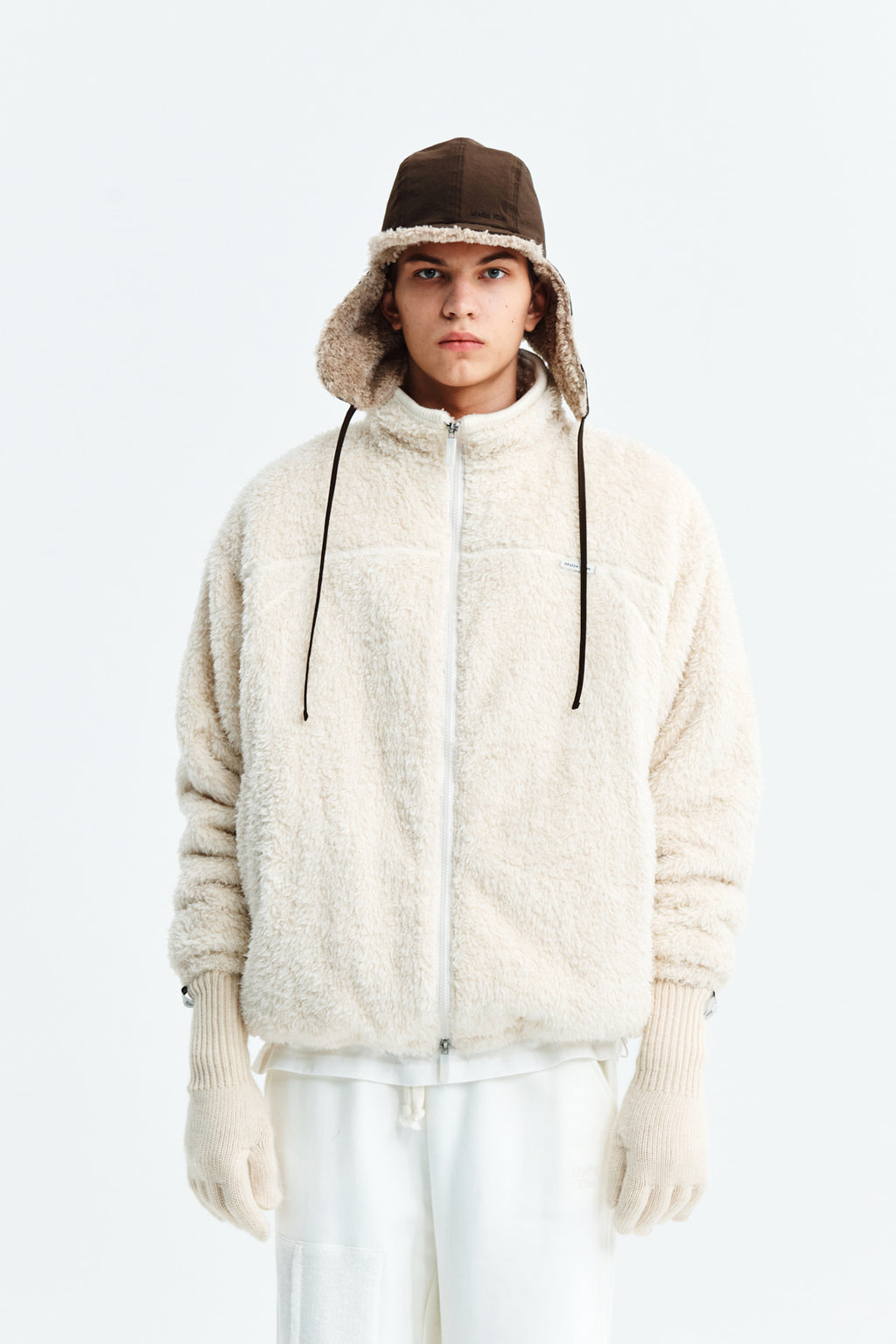 Matinkim Back Logo Fleece Jumper For Men IN Ivory