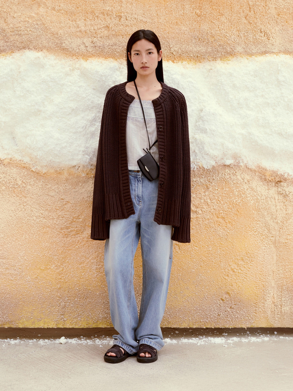 Low Classic Chunky Rib Cardigan Purple