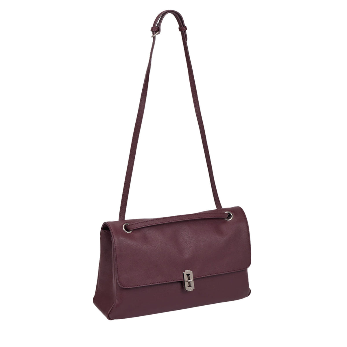 Vunque Toque Soft Baguette Shoulder L Plum Burgundy