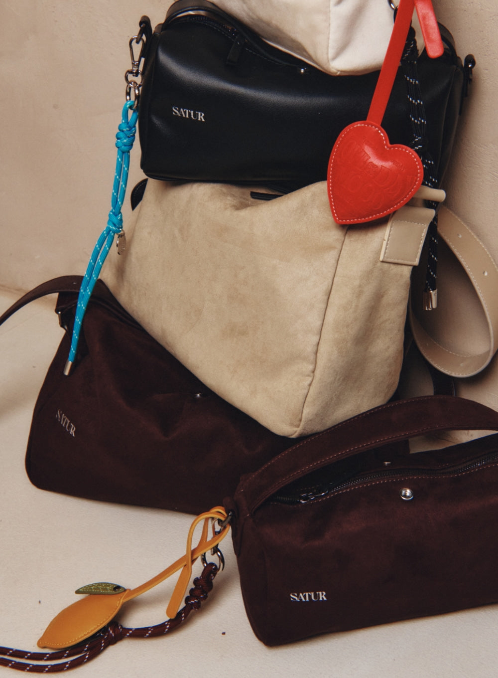 [satur] Citron Synthetic Leather Keyring - Yellow