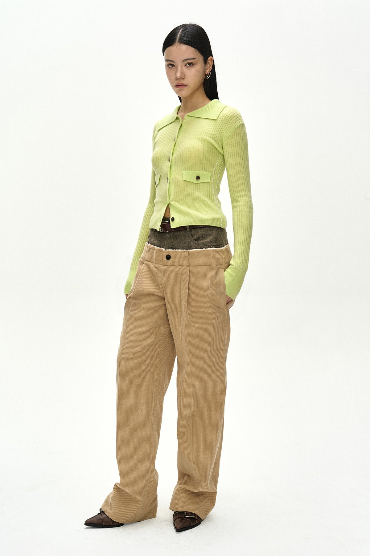 Andersson Bell Cashmere Hand Stitched Rib Cardigan