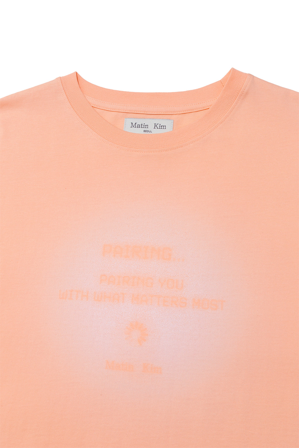 [matinkim] PAIRING LOGO PRINTING TOP FOR WOMEN IN PEACH