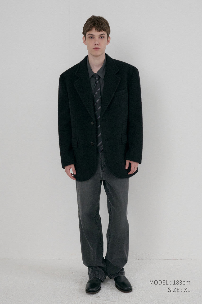 Dunst Unisex Alpaca Blazer Coat Black