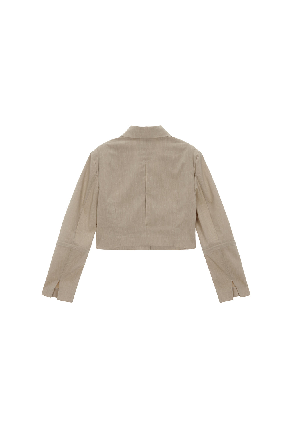 Matinkim Zipper Point Linen Crop Jacket IN Beige