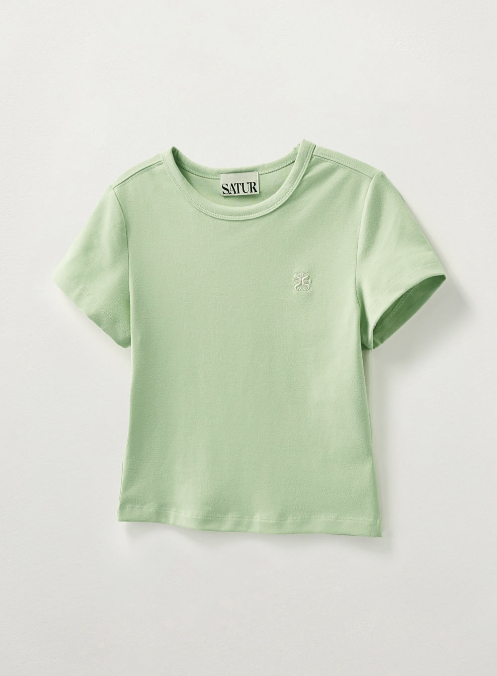 [satur] (W) Essential Basic Logo T-Shirt - Mint