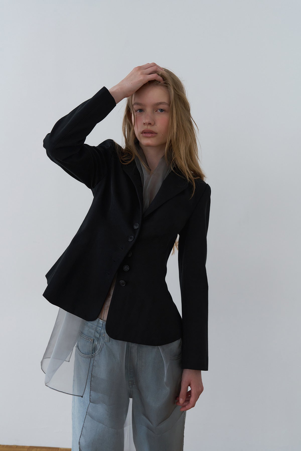 Overdueflair Cotton High-Neck Napoleon Jacket Black