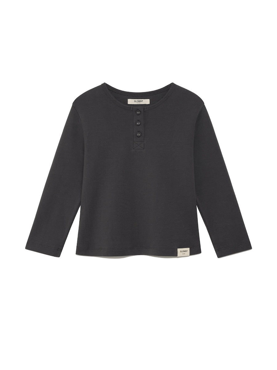 GLOWNY 3/4 Button Fly Tee (Charcoal)