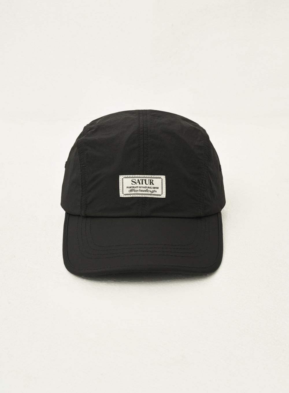 [satur] String 4 Panel Nylon Camp Cap - Black