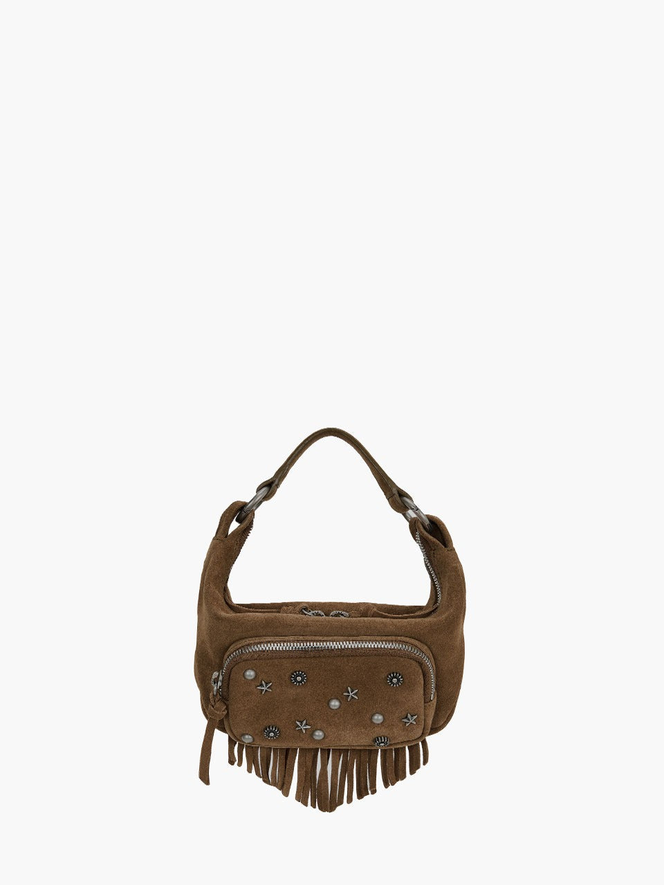 Margesherwood City Hobo Micro cappuccino studded suede