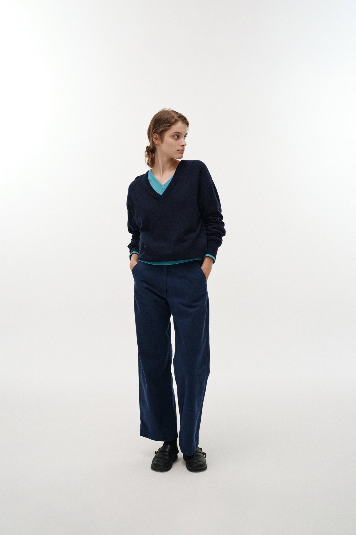 Nothing Written Paan cotton work pants (Blue)