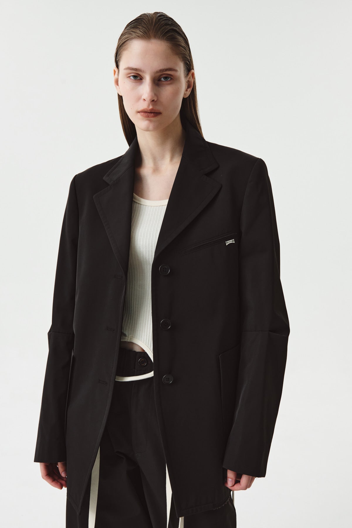 Matinkim Three Button Back Zipper Jacket IN Brown