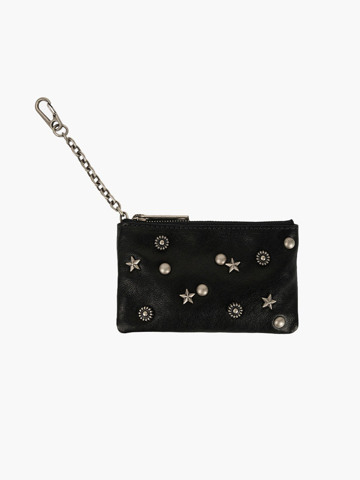 Margesherwood Full Stud Zipper Wallet black washed nappa