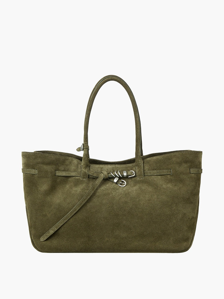 Margesherwood Grandma Used Bag Large dark olive suede