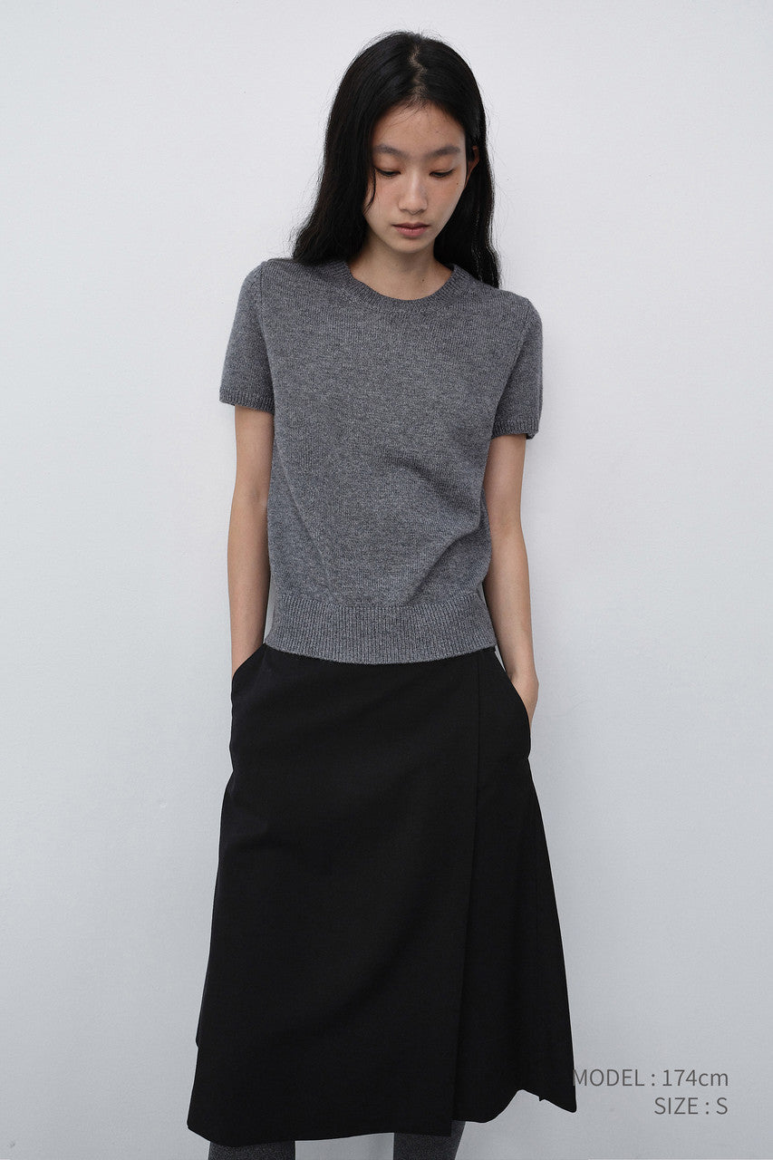 Dunst Pleats Midi Wrap Skirt Black