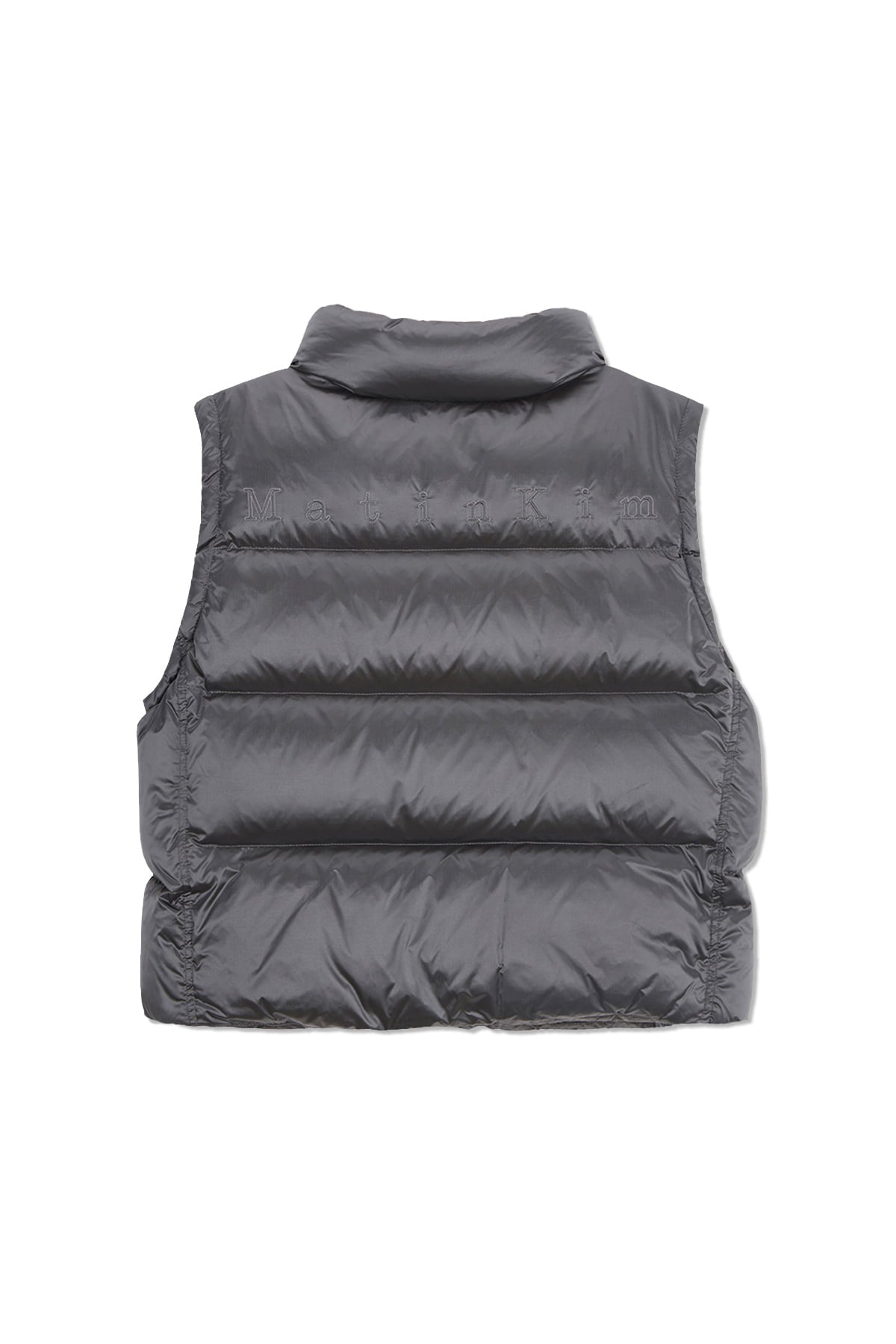 [matinkim] UNBALANCE QUILTED DOWN VEST FOR WOMEN IN GREY