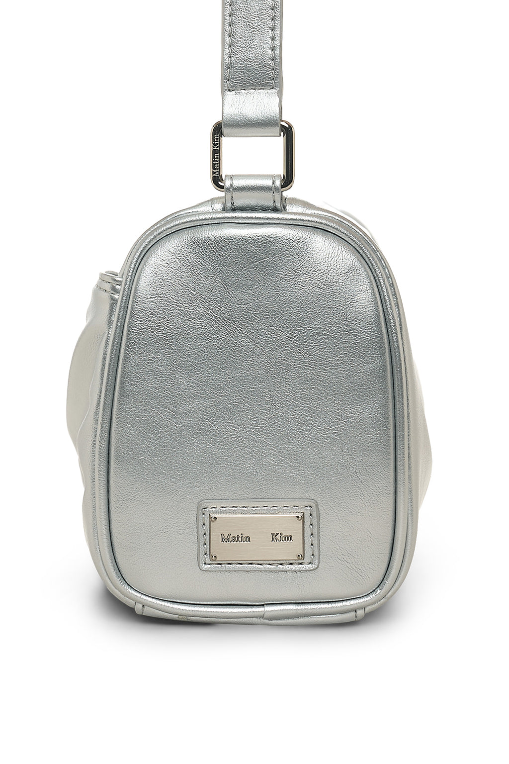 [matinkim] Front Shirring Ribbon Mini Bag IN Silver