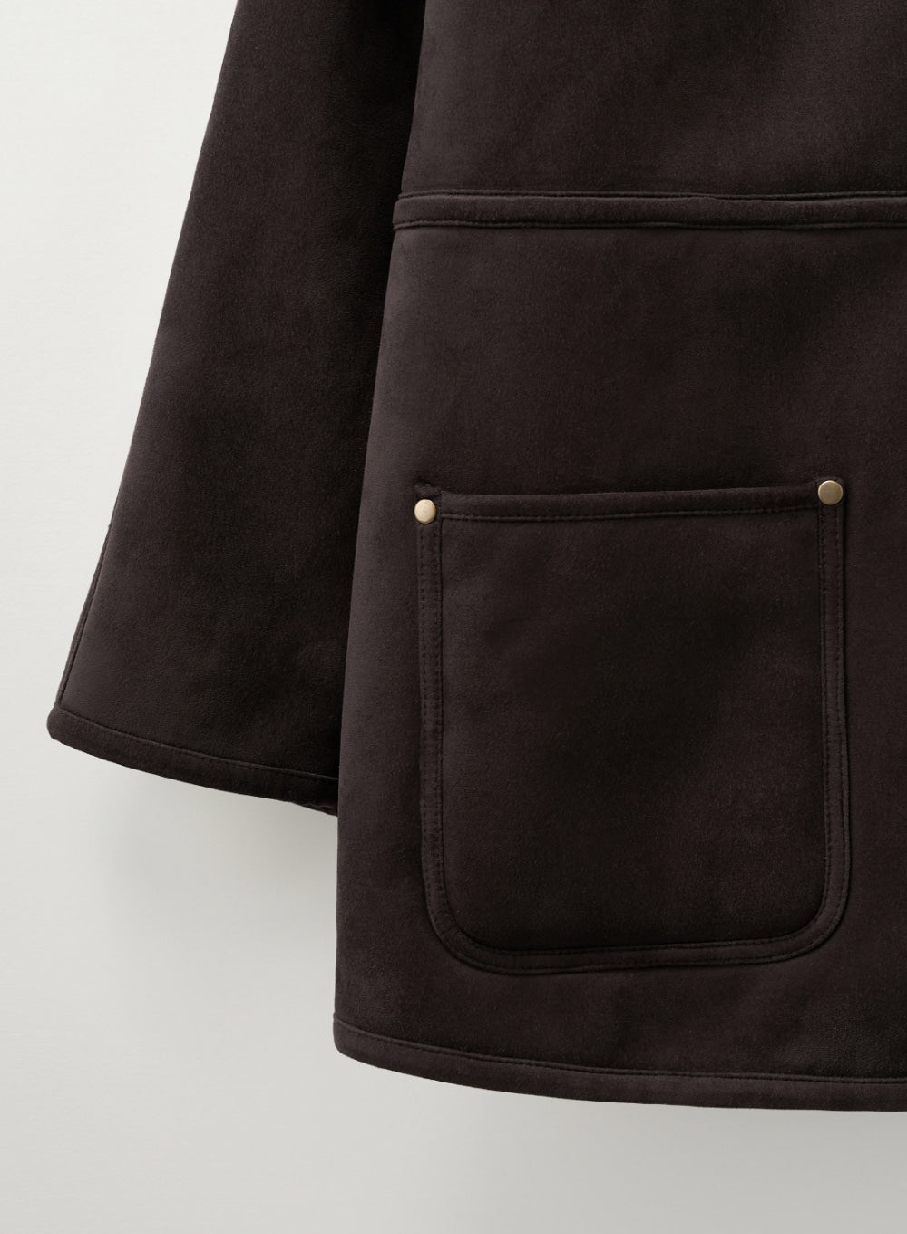 [satur] (W) Synthetic Shearling Loose Fit Jacket - Dark Brown