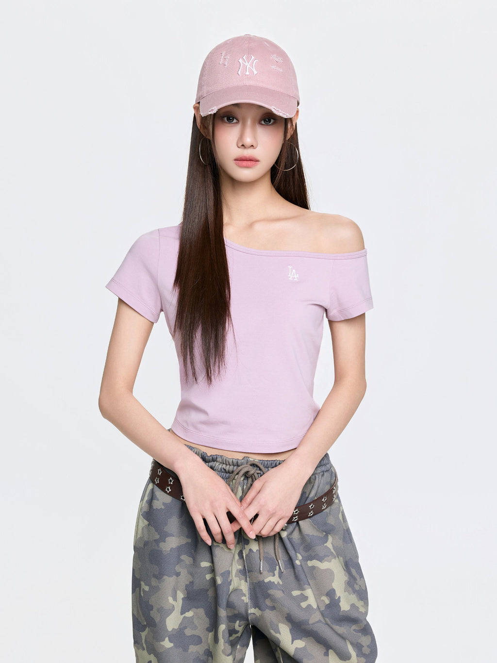 [mlb korea] Women's Basic Off Shoulder T-shirts