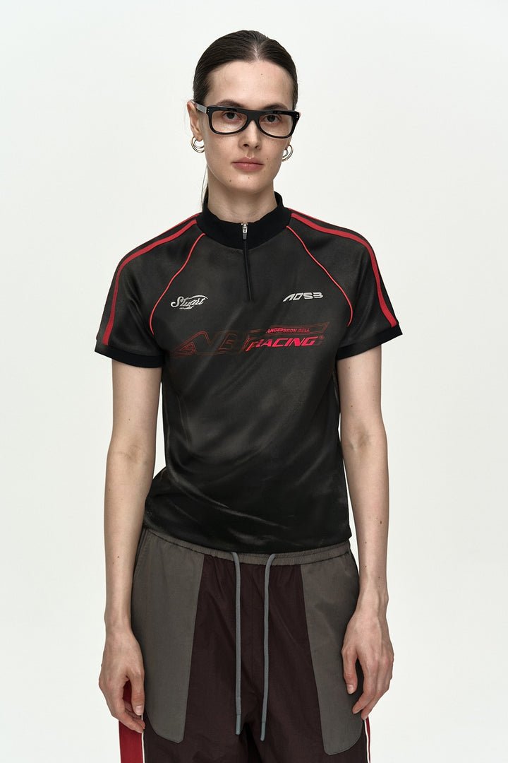 Andersson Bell Printed Racing Zip-UP Top