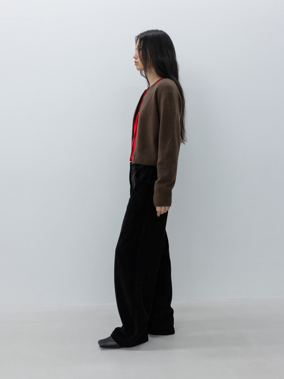 Low Classic Crop Wool Cardigan Brown
