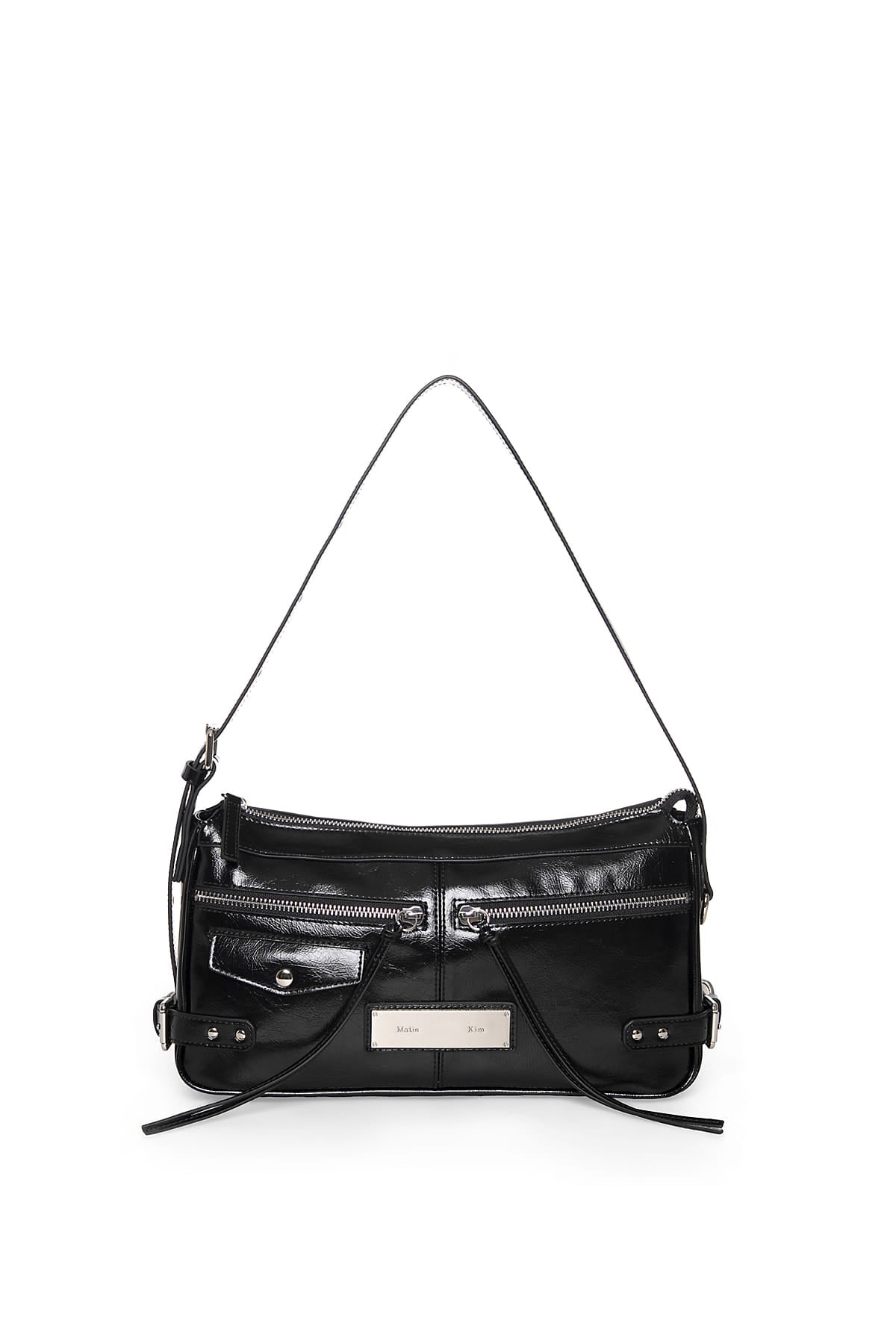 Matinkim Side Buckle Biker Shoulder Bag IN Black